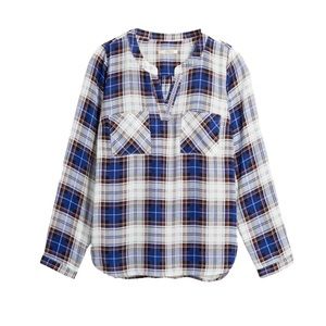 Skies are Blue Avena Split Neck Top Size XS